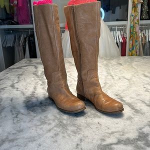 Camel leather boots